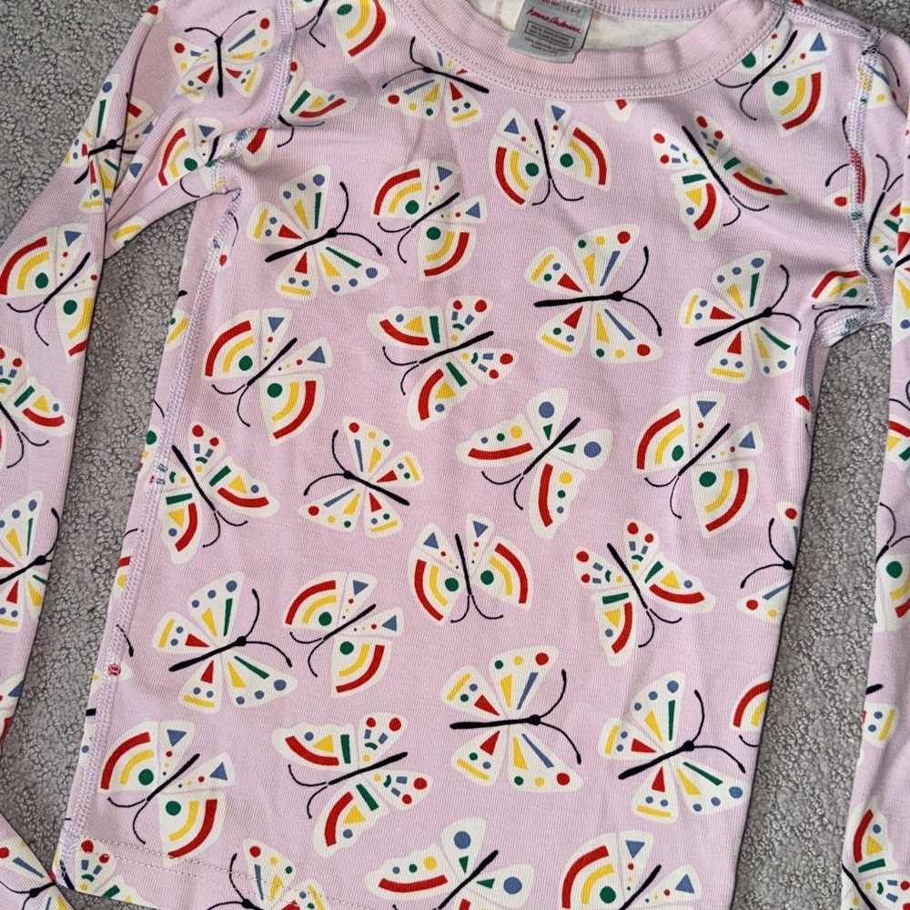 Hanna Andersson Pink Rainbow & Butterfly Pajama Set - Picture 3 of 6